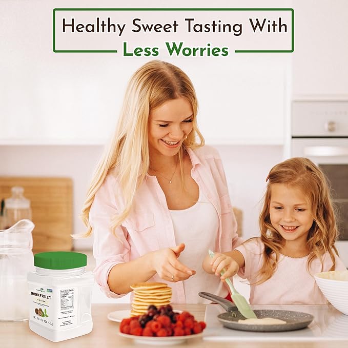 Morning Pep Monk Fruit Sweetener, golden Sugar Substitute Keto Friendly, 1:1 Sugar Replacement, Zero Calorie, Non-GMO, Kosher, Golden