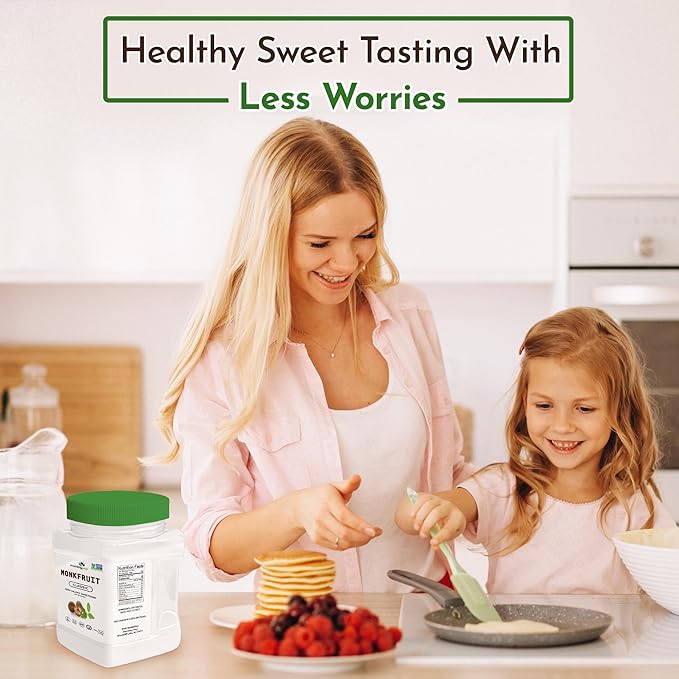 Morning Pep Monk Fruit Sweetener, Classic | White Sugar Substitute, Keto Diet Friendly, 1:1 Sugar Replacement, For Baking, Coffee, Tea, Zero Calorie Non Gmo Project Verified, OU Kosher, White