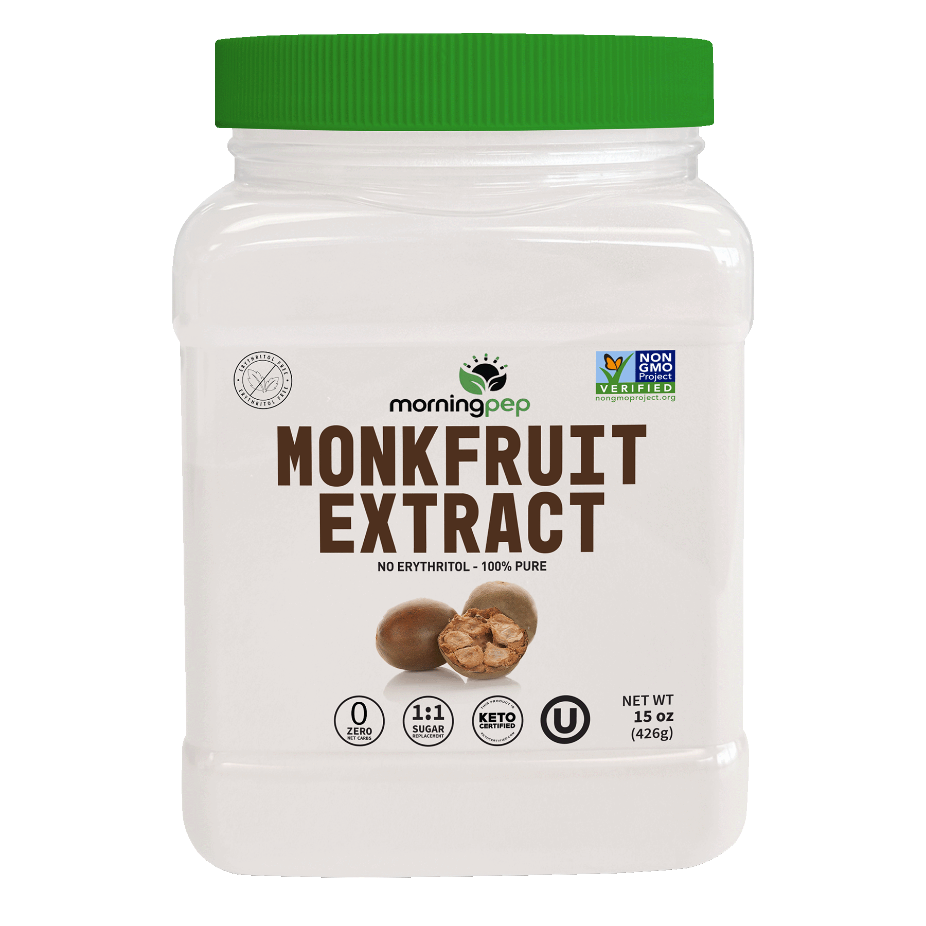 Morning Pep 100% Pure Monk Fruit extract sweetener, No Erythritol