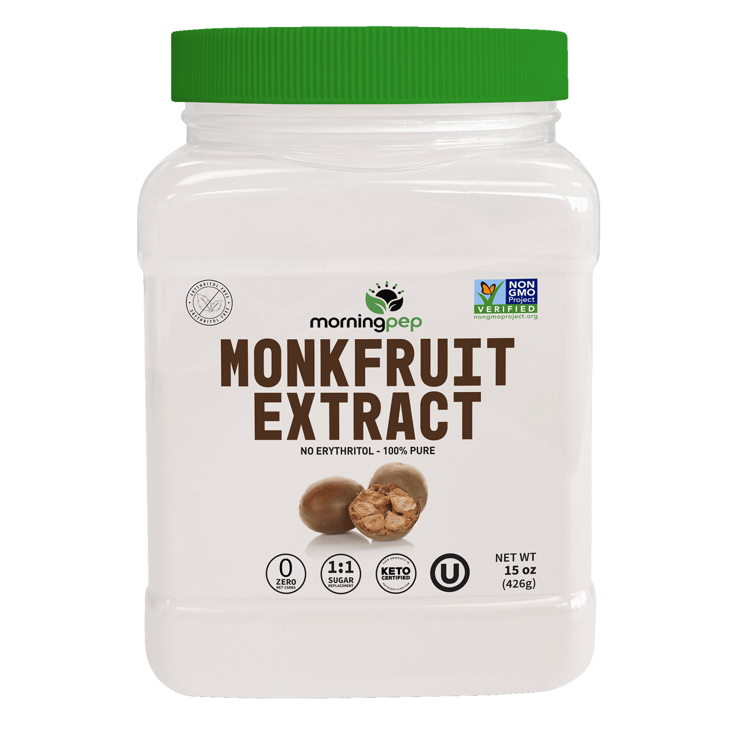 Morning Pep 100% Pure Monk Fruit extract sweetener, No Erythritol
