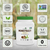 Morning Pep 100% Pure Monk Fruit extract sweetener, No Erythritol, Monkfruit Extract Powder, NON-GMO Project Verified, Keto Certified, OU kosher, No Fillers Zero Calories