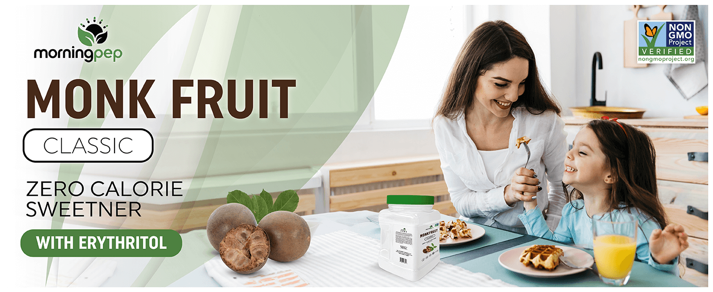 Morning Pep Monk Fruit Sweetener, Classic | White