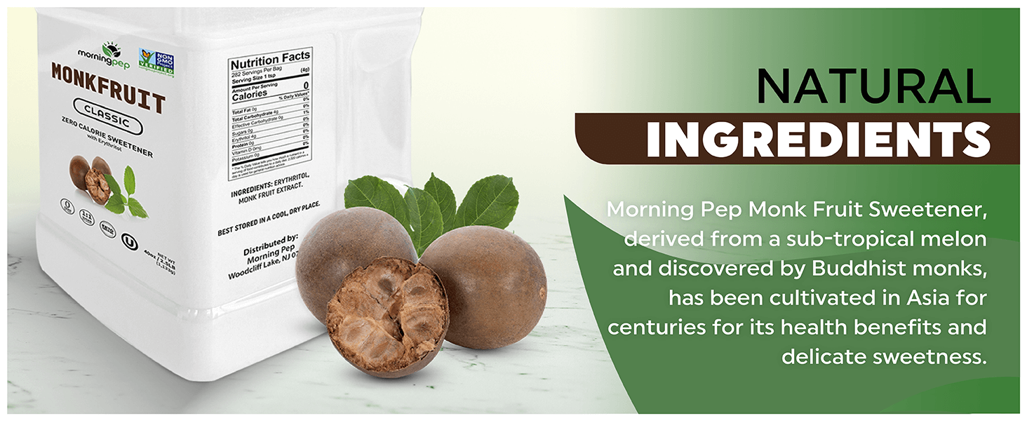 Morning Pep Monk Fruit Sweetener, Classic | White