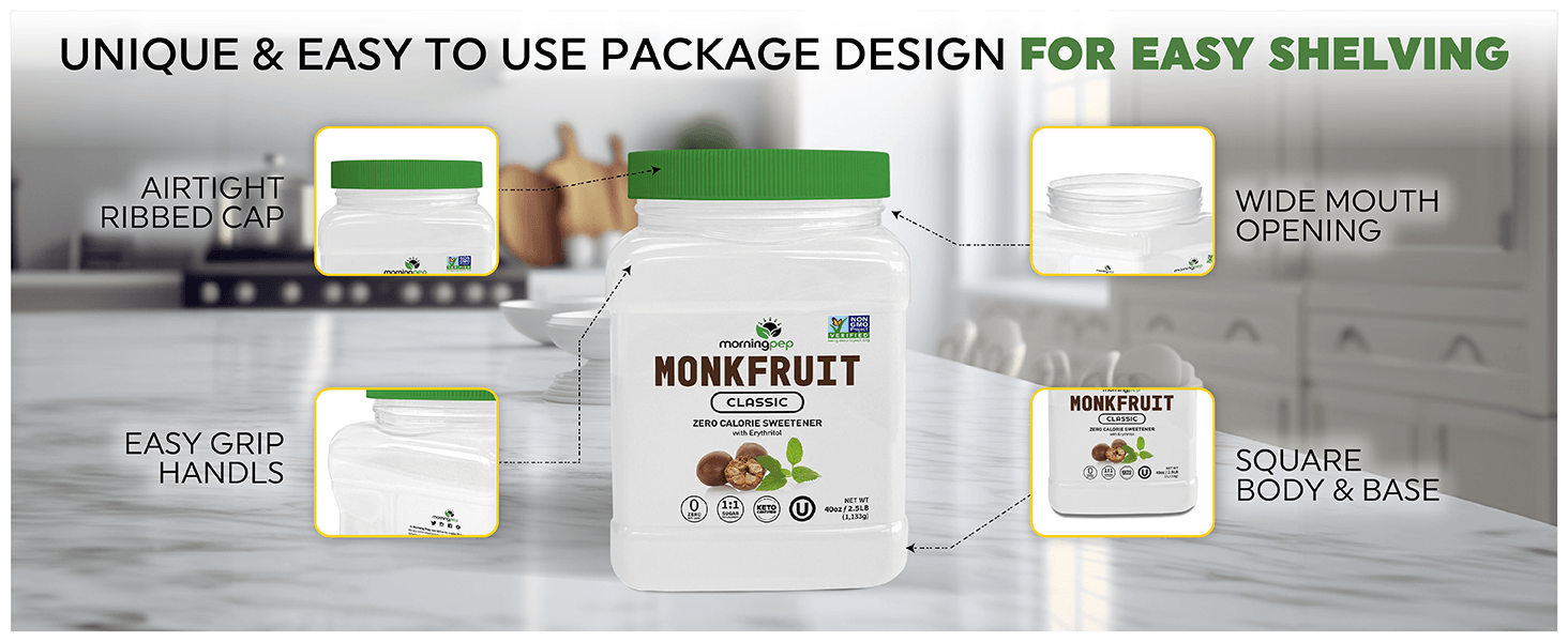 Morning Pep Monk Fruit Sweetener, Classic | White