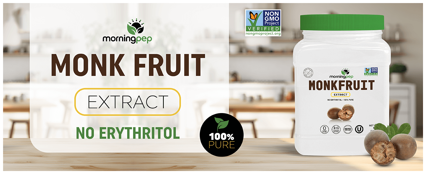 Morning Pep 100% Pure Monk Fruit extract sweetener, No Erythritol