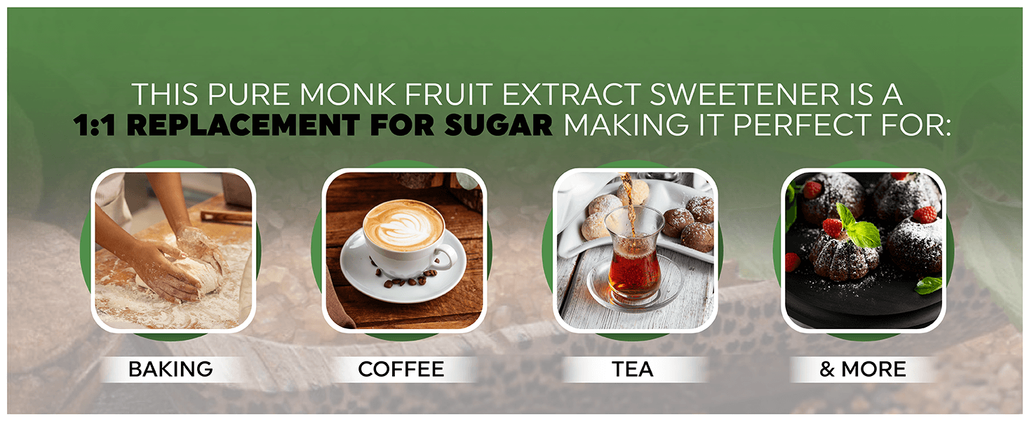 Morning Pep 100% Pure Monk Fruit extract sweetener, No Erythritol